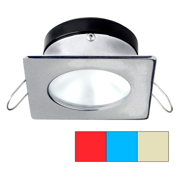 i2Systems® - Apeiron A1120 3.15"L x 3.15"W 12/24V DC Red/Warm White/Blue Recessed Spring Mount LED Courtesy Light