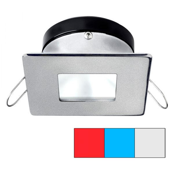 i2Systems® - Apeiron A1120 SQ 3.15"L x 3.15"W 12/24V DC Red/Cool White/Blue Recessed Spring Mount LED Courtesy Light