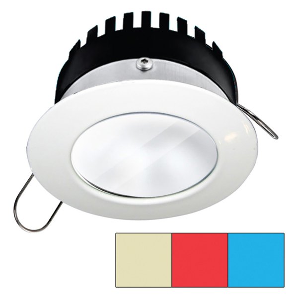 i2Systems® - Apeiron PRO A503 3.15"D 12/24V DC 150lm Warm White/Red/Blue Recessed Spring Mount LED Courtesy Light