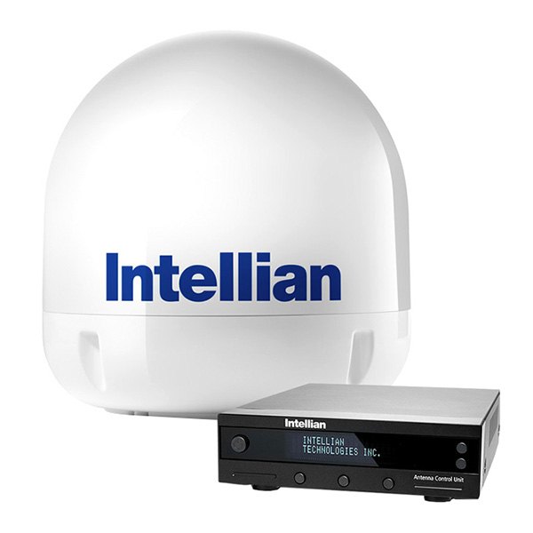Intellian® - i6 27.6" Dia. White TV Antenna System with Control Unit and 49' RG6 Cable for Mexico/Europe