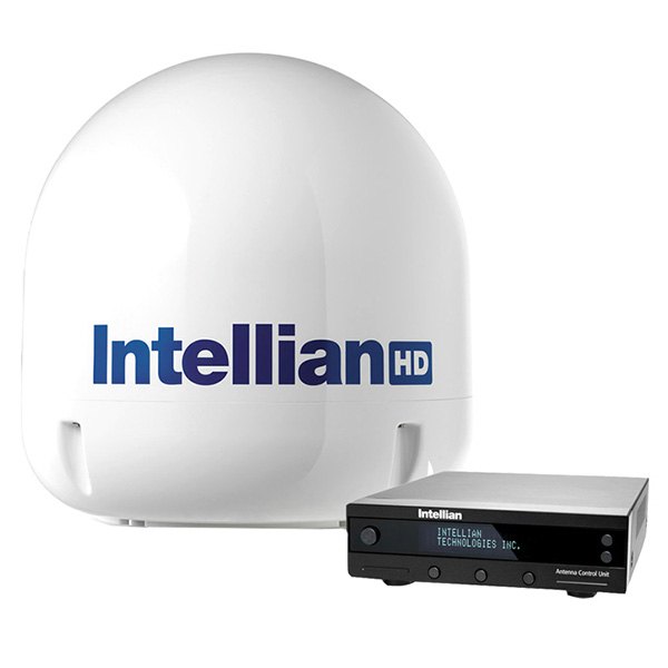 Intellian® - s6HD 27.5" Dia. White TV Antenna System with Control Unit and 49' RG6 Cable for North America