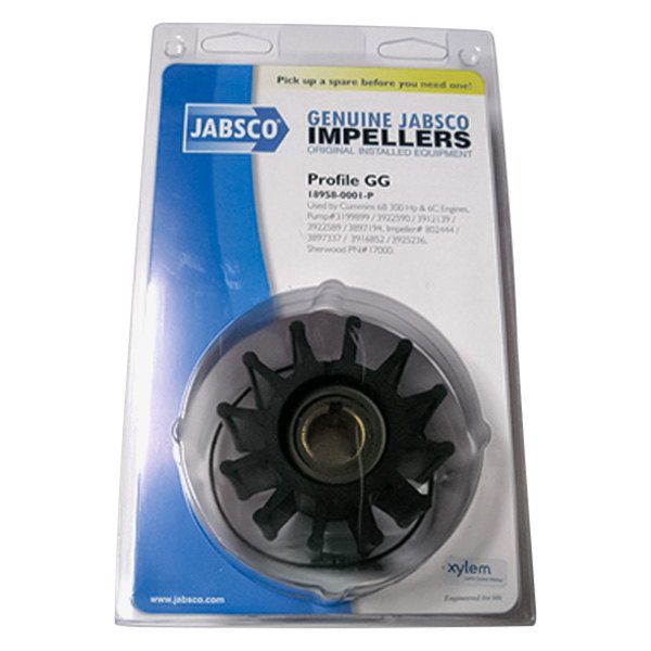 Jabsco® - 12-Blade Neoprene 3-3/4" D Key Drive Impeller Kit