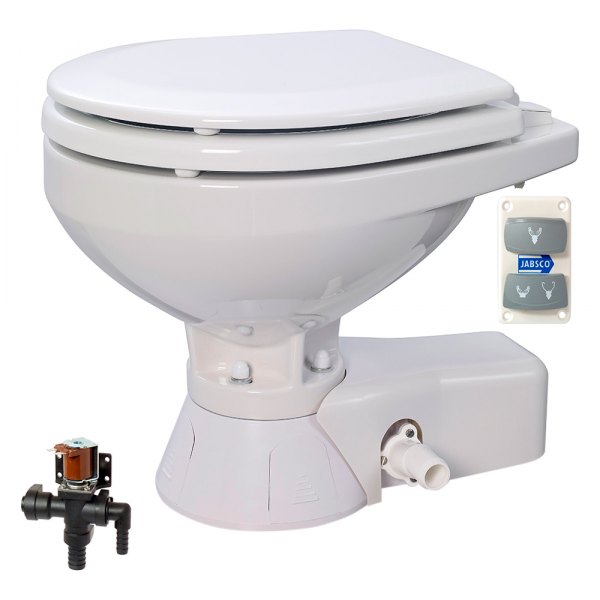 Jabsco® - Quiet Flush 24 V Marine Compact Bowl Toilet for Fresh Water