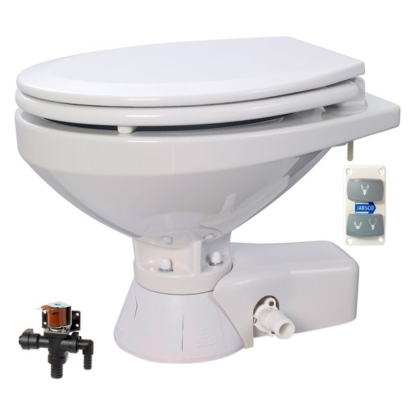 Jabsco® - Quiet Flush 12 V Marine Regular Bowl Electric Toilet for Fresh Water