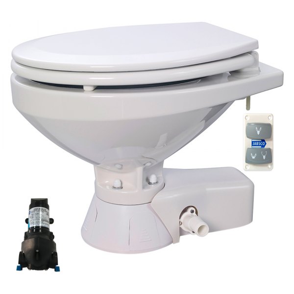 Jabsco® - Quiet Flush 12 V Marine Regular Bowl Electric Toilet for Salt & Fresh Water