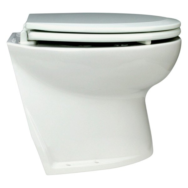 Jabsco® - Deluxe Flush 12 V 14" H Marine Angled Back Electric Toilet for Fresh Water