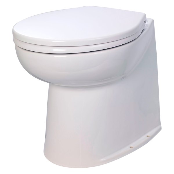 Jabsco® - Deluxe Flush 12 V 17" H Marine Straight Back Electric Toilet for Salt & Fresh Water