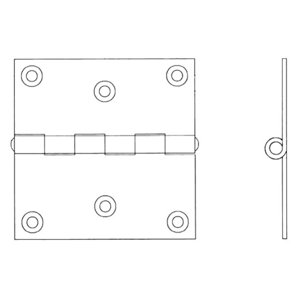 Jefco Manufacturing® - 3" L x 3" W 304 Stainless Steel Butt Hinge