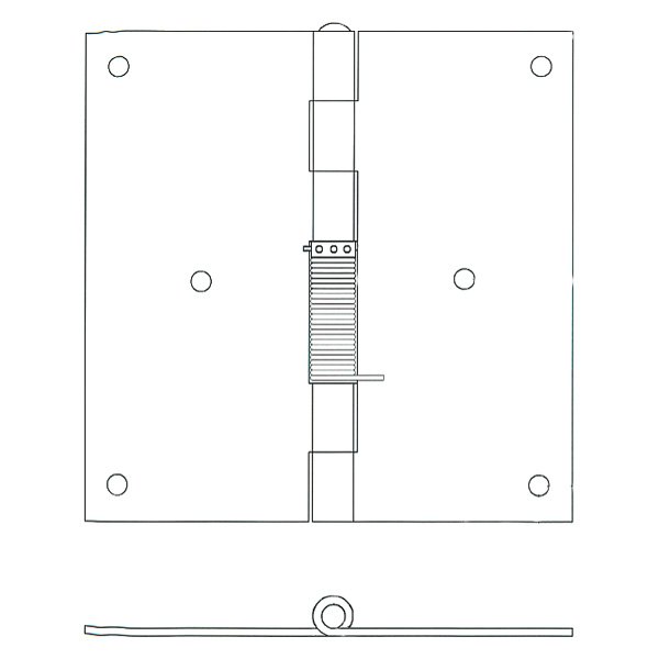 Jefco Manufacturing® - 4" L x 4" W 304 Stainless Steel Spring Hinge