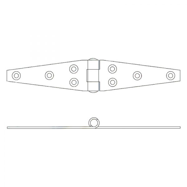 Jefco Manufacturing® - 4" L x 2" W 304 Stainless Steel Strap Hinge, Countersunk Holes