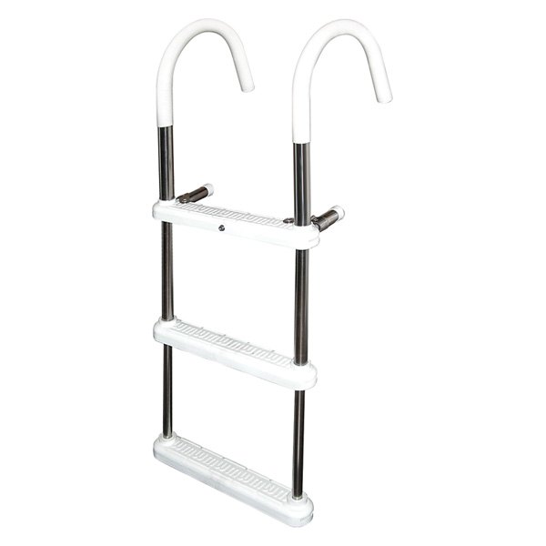 JIF Marine® - 15" W x 40" H Aluminum 3-Step Gunwale Hook Ladder