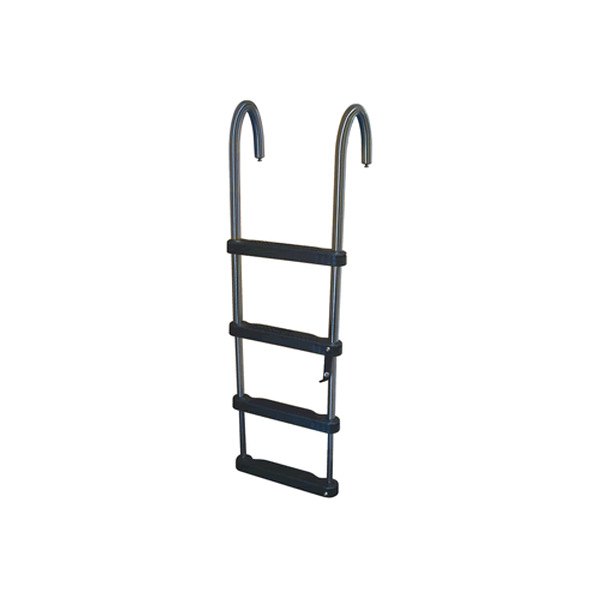 JIF Marine® - 51" H Stainless Steel 4-Step Telescoping Pontoon Hook Ladder