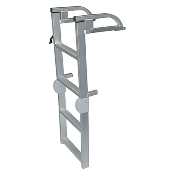 JIF Marine® - 40" H Aluminum 4-Step Folding Pontoon Ladder