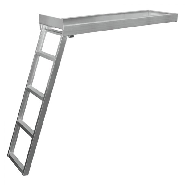 JIF Marine® - 59" L Aluminum 5-Step Flat Front Under Deck Ladder