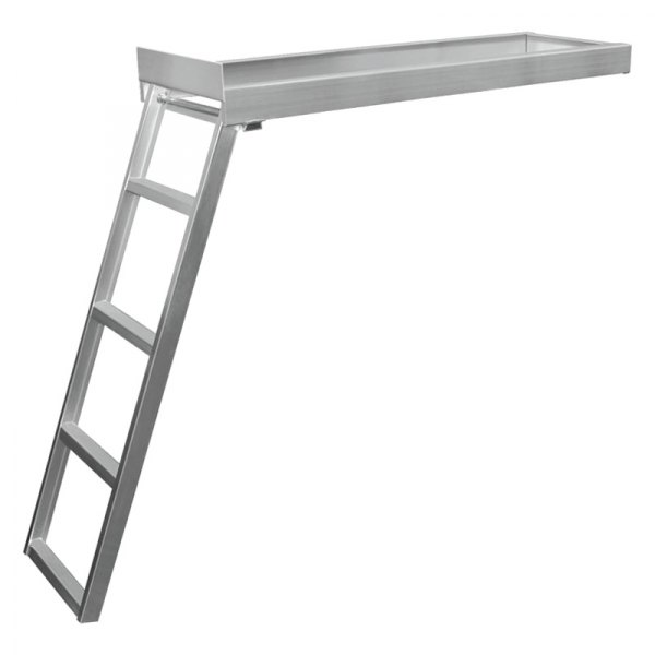 JIF Marine® - 48" L Aluminum 4-Step Flat Front Under Deck Ladder