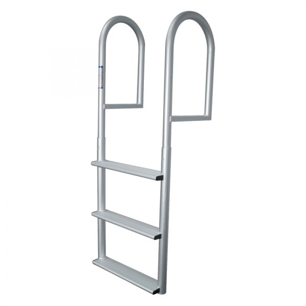 JIF Marine® - 12" H Aluminum 3-Step Wide Stationary Dock Ladder