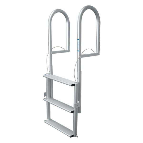 JIF Marine® - 12" H Aluminum 3-Step Wide Slide-Up Dock Ladder