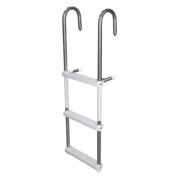 JIF Marine® - 36" H Aluminum 4-Step Pontoon Hook Ladder