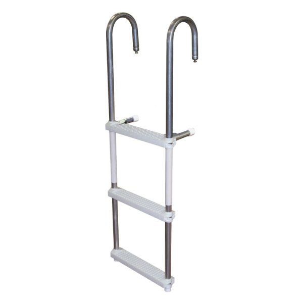 JIF Marine® - 36" H Aluminum 3-Step Pontoon Hook Ladder