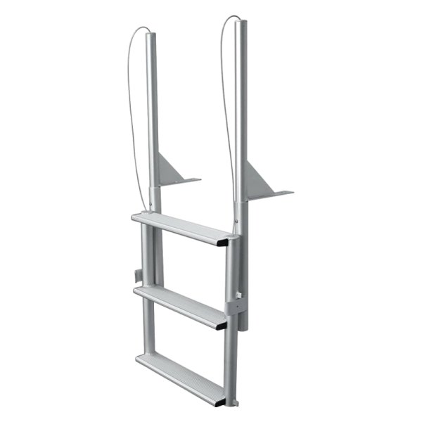 JIF Marine® - 12" H Aluminum 3-Step Wide Slide-Up Dock Ladder
