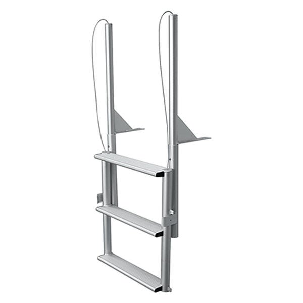 JIF Marine® - 12" H Aluminum 4-Step Wide Slide-Up Dock Ladder