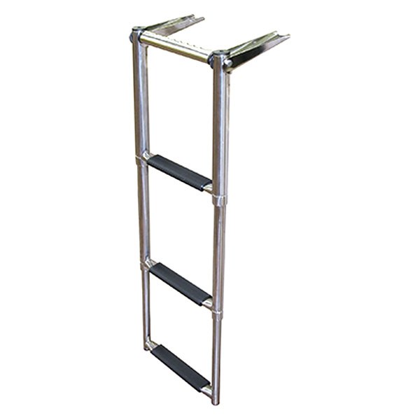 Image may not reflect your exact product! JIF Marine® - 34" H Stainless Steel 4-Step Telescoping Over Swim Platform Ladder