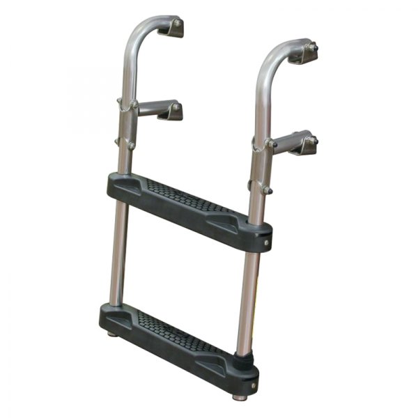 JIF Marine® - 18" H Aluminum 2-Step Transom Ladder