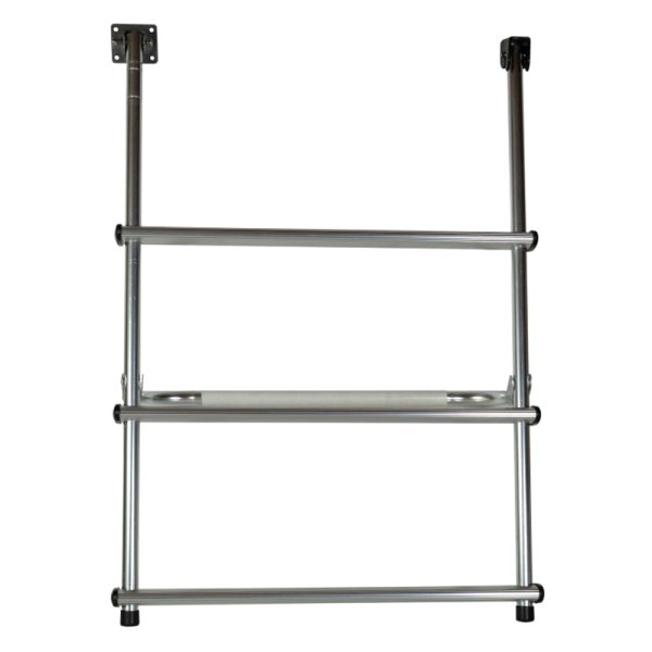 JIF Marine® - 36" H Aluminum 3-Step Swinger Pontoon Gate Ladder