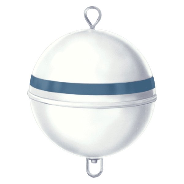 Jim-Buoy® - Premium Mark V 12" D White/Blue Stripe Mooring Buoy