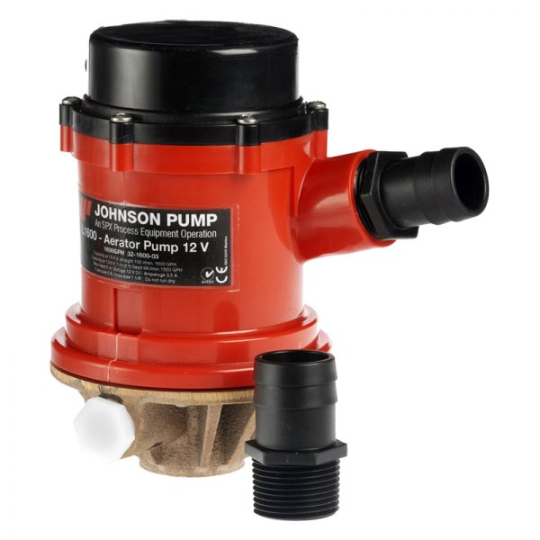 Johnson Pump® - Pro Series 12 V 1596 GPH Electric Livewell/Baitwell Impeller Aerator Pump