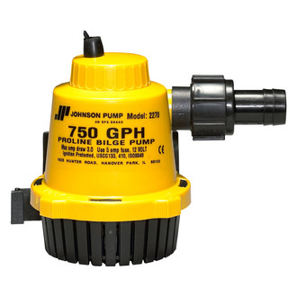 Johnson Pump® - Proline 12 V 750 GPH Electric Impeller Submersible Bilge Pump
