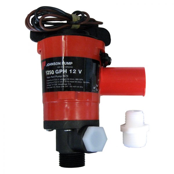 Johnson Pump® - 12 V 1248 GPH Electric Twinport Livewell Impeller Aerator Pump