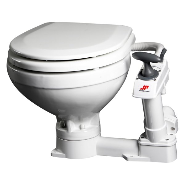 Johnson Pump® - AquaT™ Marine Compact Toilet with Manual Pump for Salt & Fresh Water