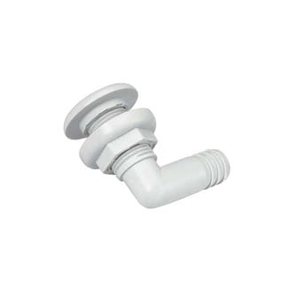 Johnson Pump® - 3/4" Hole 90° Polypropylene White Elbow Thru-Hull Fitting for 3/4" D Hose
