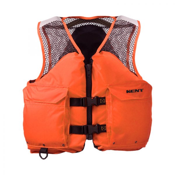  Kent Mesh Deluxe Commercial Life Vest - Persons over  90-Pounds. (Orange, Small, 32-36-Inch Chest) : Life Jackets And Vests :  Sports & Outdoors