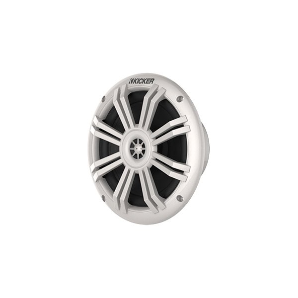 KICKER® - KM-Series 150W 2-Way 4-Ohm 6.5" White Flush Mount Speakers with LED Lights, Pair