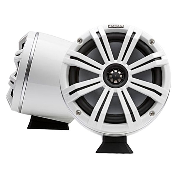 KICKER® - KMFC 300W 2-Way 4-Ohm 8" White Wake Tower Speaker System with LED Lights