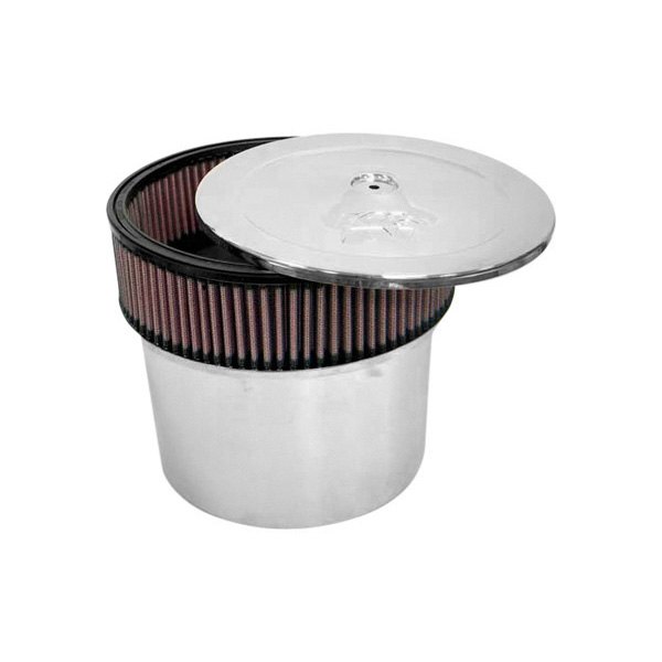 K&N® - Universal Straight Round Non-Flanged Smooth Top Flame Arrestor with Velocity Stack