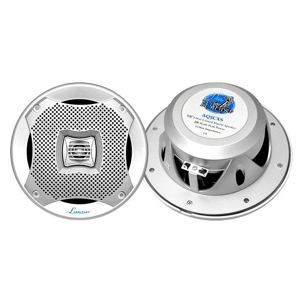 Lanzar® - Aqua Series 400W 2-Way 4-Ohm 5.25" Silver Flush Mount Speakers, Pair