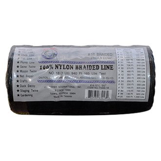 Lee Fisher Size 24 1 lb Braided Twine Black 700 Ft 150 Test, LINE