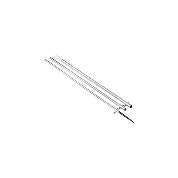 Lee's Tackle® - MKII Classic 1-3/8" O.D. 12' L Bright Silver Anodized Aluminum Center Mount Rigger Pole with Black Spike