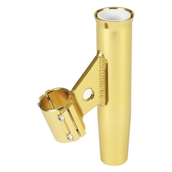 Lee's Tackle® - 1-1/16" O.D. Gold Aluminum Clamp-On Vertical Pipe Rod Holder