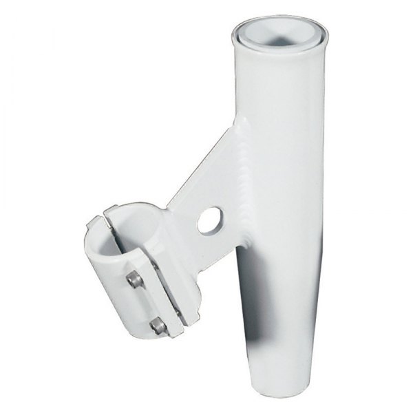 Lee's Tackle® - 1-5/16" O.D. White Aluminum Clamp-On Vertical Pipe Rod Holder