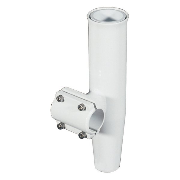 Lee's Tackle® - 1-1/16" O.D. White Aluminum Clamp-On Horizontal Pipe Rod Holder