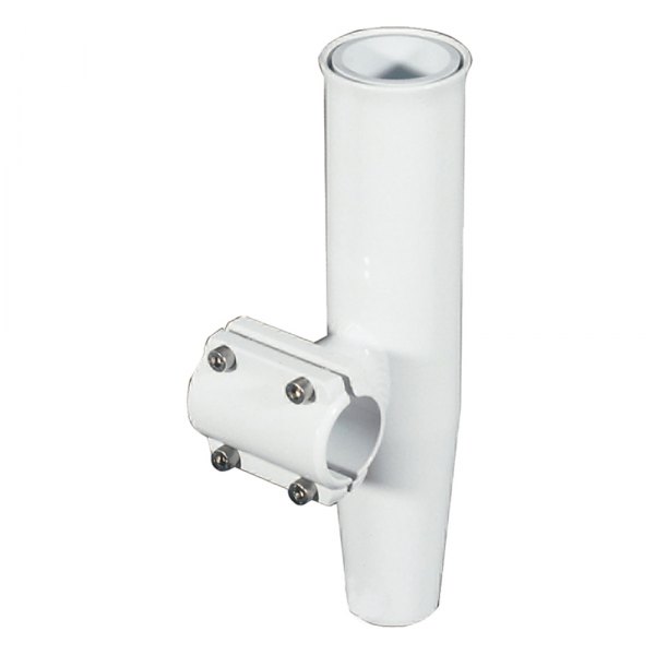 Lee's Tackle® - 1-7/8" O.D. White Aluminum Clamp-On Horizontal Pipe Rod Holder