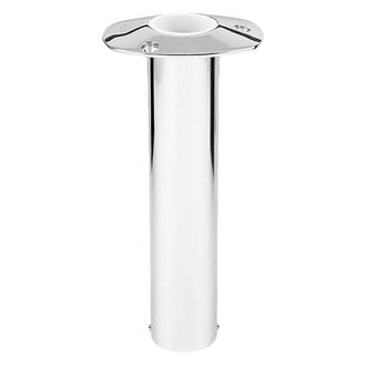 Lee's Tackle® - 11" L 2-1/4" O.D. Polished Stainless Steel Flush Mount Heavy-Duty Rod Holder