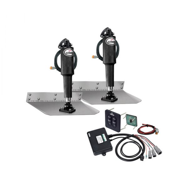 Lenco Marine® - Standard 12V Electric Trim Tab Kit with Tactile Switch, Pair