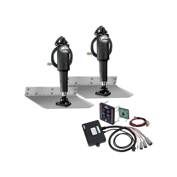 Lenco Marine® - Standard 12V Electric Trim Tab Kit with Indicator Switch, Pair