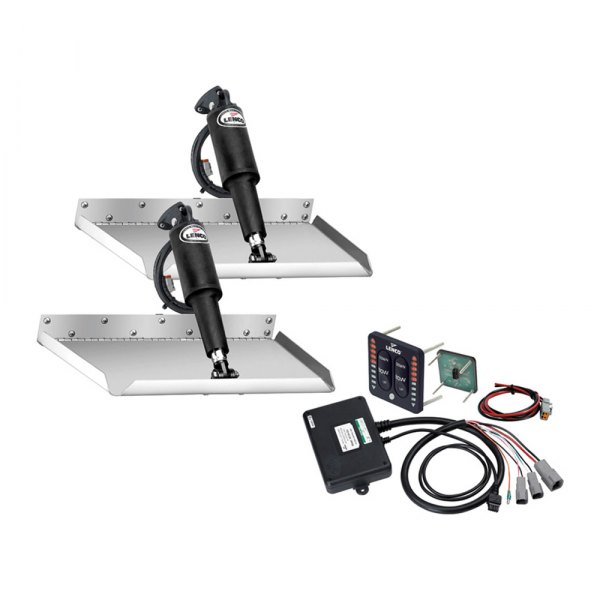 Lenco Marine® - Edge Mount 12V Electric Trim Tab Kit with Indicator Switch, Pair