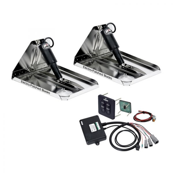Lenco Marine® - Heavy Duty 12V Electric Trim Tab Kit with Tactile Switch, Pair